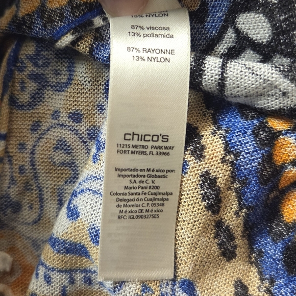 Chico's Orange and Blue Bohemian Cardigan EUC Size M - Picture 8 of 9